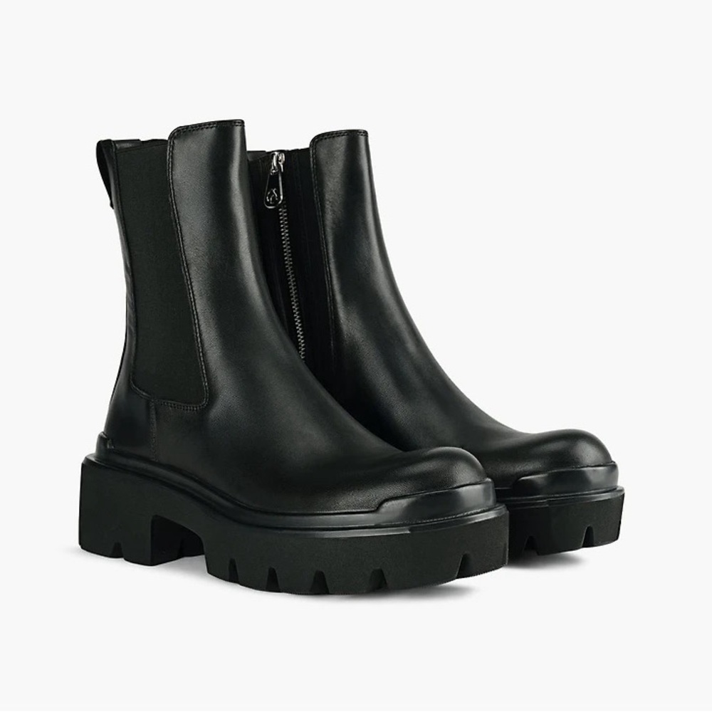 Elegant Black Leather Ankle Booties